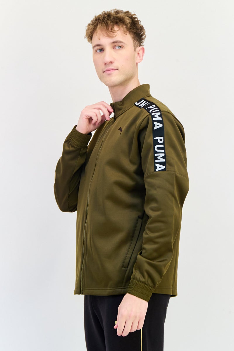 PUMA جاكيتات تدريب بأكمام طويلة للرجال، رياضية، زيتوني - Image 2